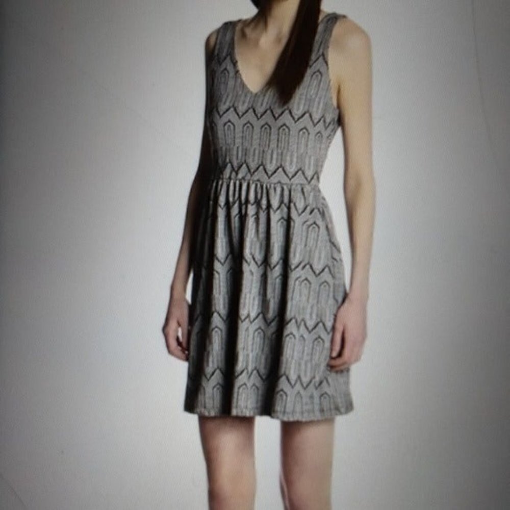 Lucky brand woman casual mini dress S Black Vacation Geometric Print Y2k Beach